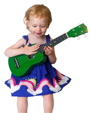 Child playing ukuele